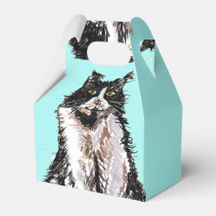 Ballotins Chat Tuxedo Noir Blanc Chat Anniversaire Turquoise