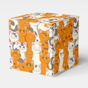Ballotins Chats blancs et gingembre motif yeux verts yeux bl