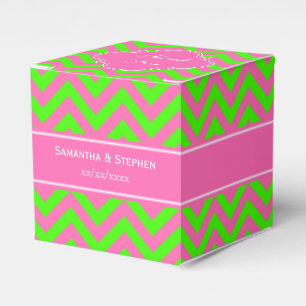 Ballotins Chaud rose #2 Lime Green LG Chevron Nom Monogramme