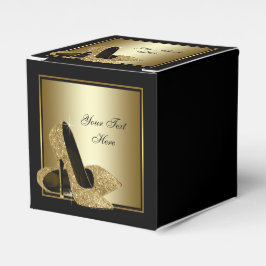Ballotins Chaussure à talon haut pailletée noire et or