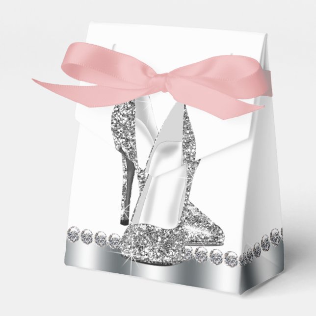 Ballotins Chaussure haute talon Parties scintillant argent (Verso)
