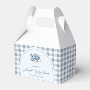 Ballotins Chaussures Bébé Bleu Gingham Baby Shower Bottines 