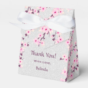 Ballotins Cherry Blossom Parties scintillant Merci argent Ba