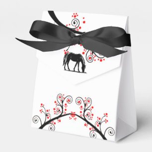 Ballotins Cheval chinois du Nouvel An et fleurs rouges