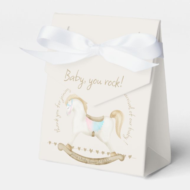 Ballotins Cheval Rocher bleu rose Baby shower neutre pour le (Verso)