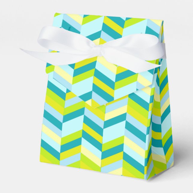 Ballotins Chevron aqua turquoise boîte cadeau échantillon ve (Verso)