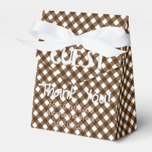 Ballotins Chex 14-BROWN-PARTY FAVOR BOX, style tente