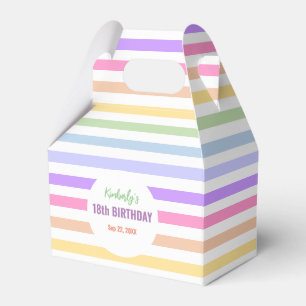 Ballotins Chic Anniversaire Pastel Arc-en-ciel Blancs rayure