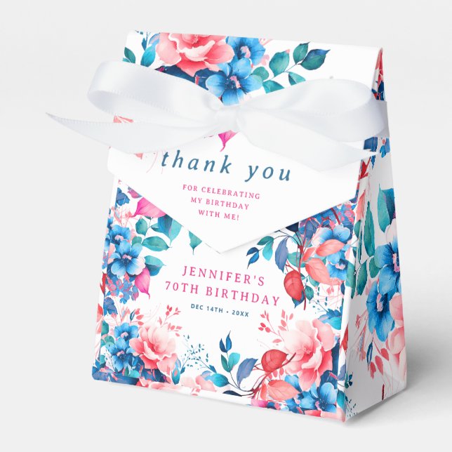 Ballotins Chic Aquarelle Floral 70e anniversaire (Verso)