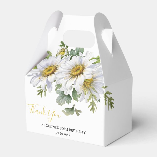 Ballotins Chic blanc marguerite verdure fleurie Anniversaire (Verso)