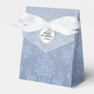 Ballotins Chic Bleu Fleur Mariage damassé Favoriser Boîte Ca