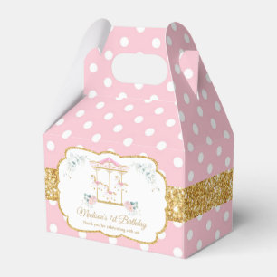 Ballotins Chic Blush Floral Carousel 1er Merci d'anniversair
