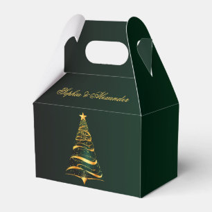 Ballotins Chic élégant Gold Christmas Tree Merci Mariage