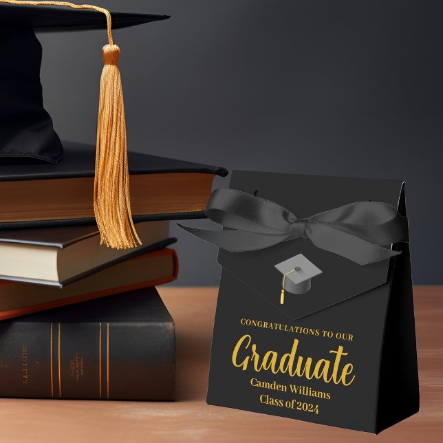 Ballotins Chic Gold Black Parti de graduation personnalisée (Créateur téléchargé)