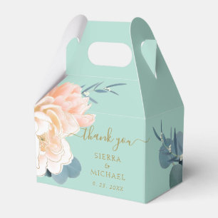 Ballotins Chic Mint Green Gold Blush Peach Floral Mariage