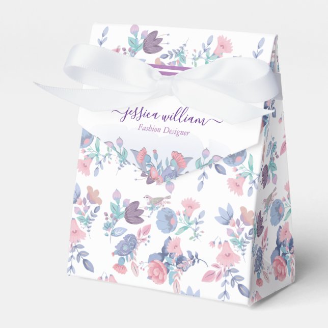 Ballotins Chic Moderne Aquarelle Hydrangeas Bleus Floraux (Verso)