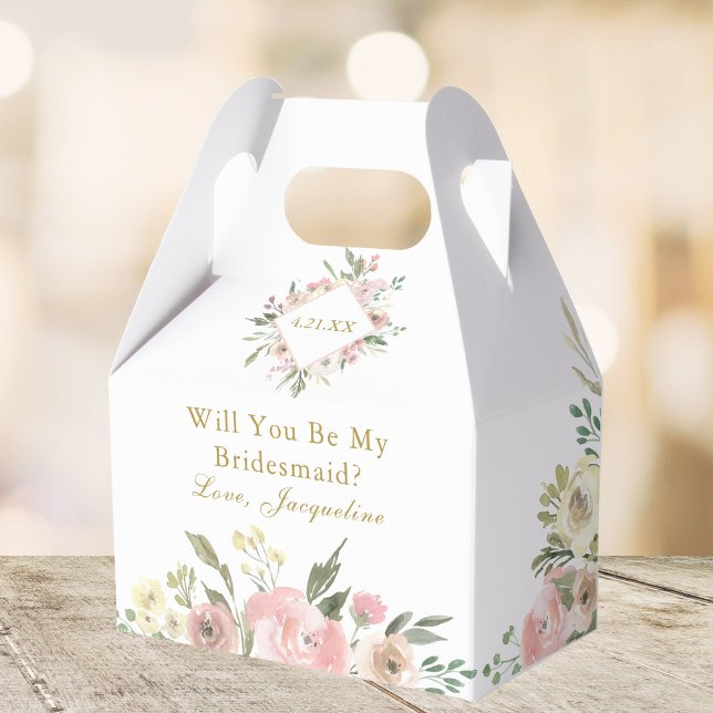 Ballotins Chic Rose Gold Floral Serez-Vous Ma Femme D'Accuei (Créateur téléchargé)