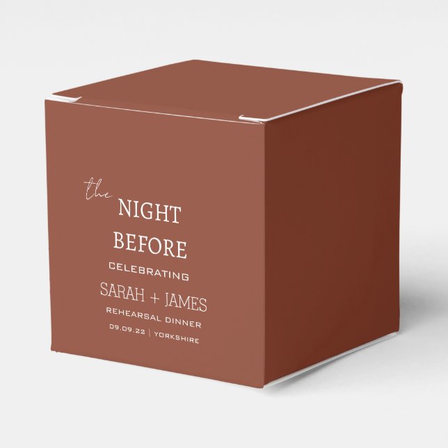 Ballotins Chic Terracotta la nuit avant le dîner de répétiti (Verso)
