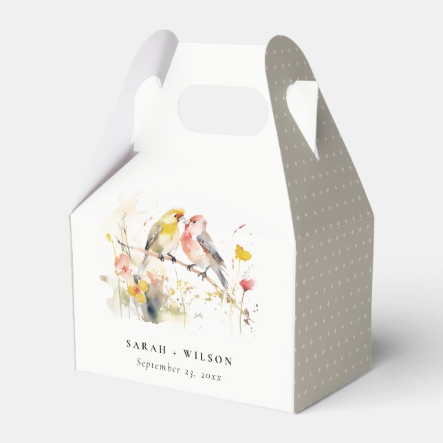 Ballotins Chic Wild Botanical Aquarelle Inséparables Mariage (Verso)