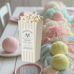 Ballotins Chic Yellow Stripes Merci de tennis Baby shower
