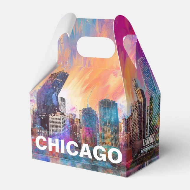 Ballotins Chicago Skyline Abstrait Art (Verso)