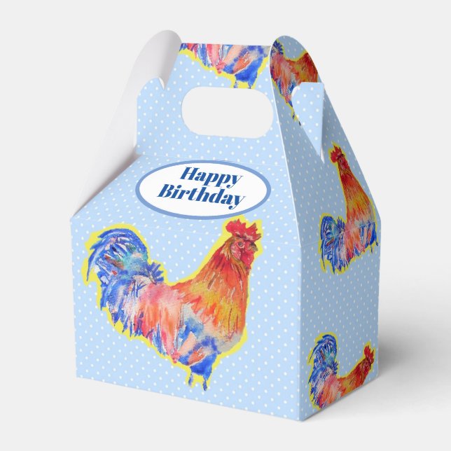 Ballotins Chicken Rooster Blue Boys Birthday Cake Ballotin (Verso)