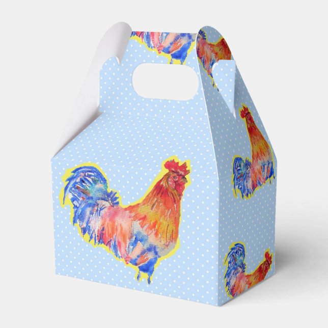 Ballotins Chicken Rooster Blue Boys Birthday Cake Ballotin (Verso)