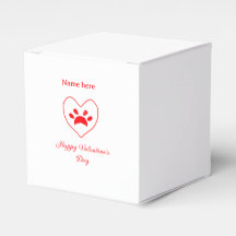 Chien chat patte cœur rouge joyeux saint-valentin