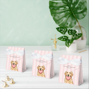Ballotins Chien mignon personnalisé avec cœur rose Merci