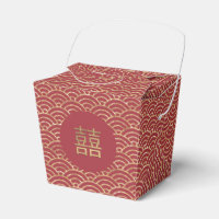 Chinois Double Bonheur Mariage Or Rouge foncé