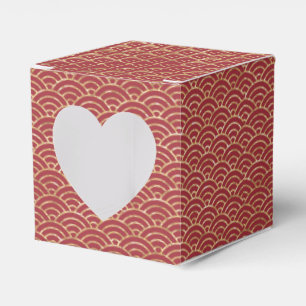 Ballotins Chinois Double Bonheur Mariage Or Rouge foncé