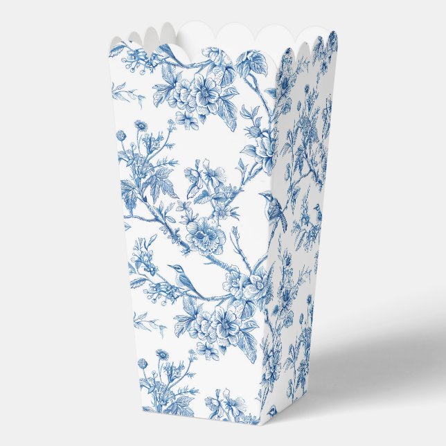 Ballotins Chinoiserie bleue et blanche Oiseaux floraux (Recto)