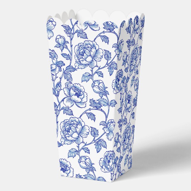 Ballotins Chinoiserie Fleurs Florales Bleues et Blanches (Verso)