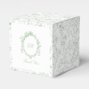 Ballotins Chinoiserie Toile Verte Crête Fleurie Mariage