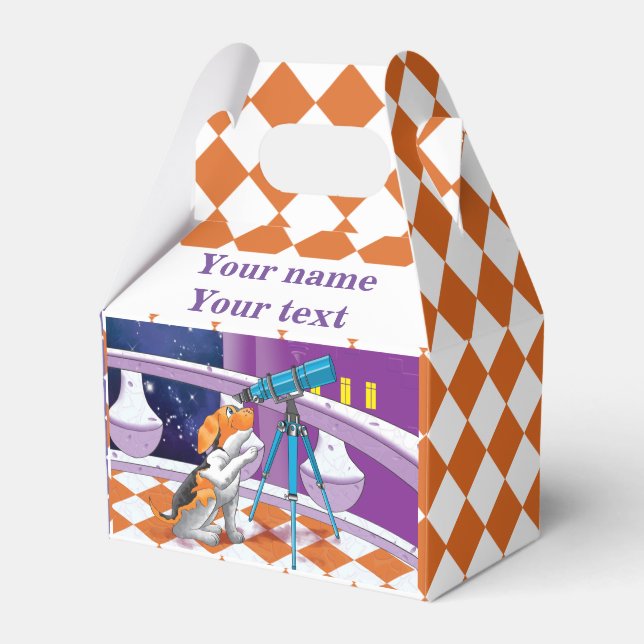 Ballotins Chiot et télescope beige roux dans le château (Verso)