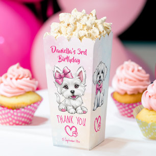 Ballotins Chiot pawty mignon chiot rose blanc faveurs