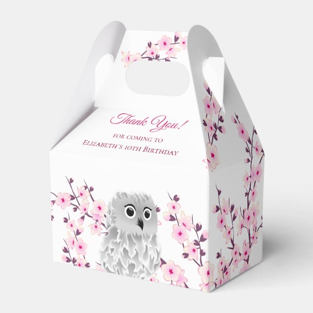Ballotins Chouette mignonne aux fleurs de cerises | Annivers (Verso)