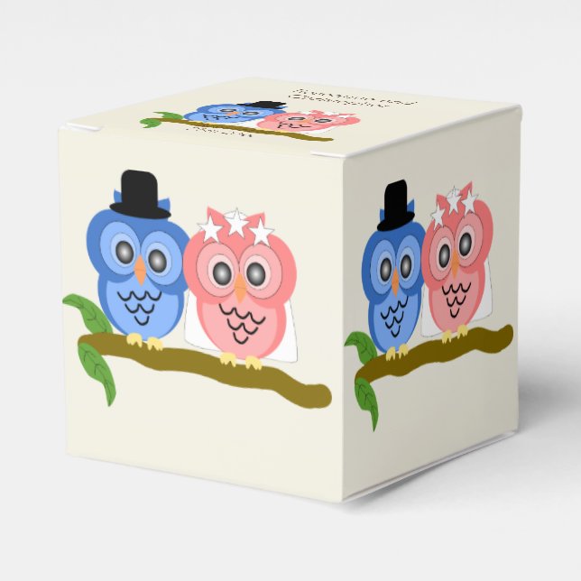 Ballotins Chouettes Design Champagne Mariage couleur (Verso)