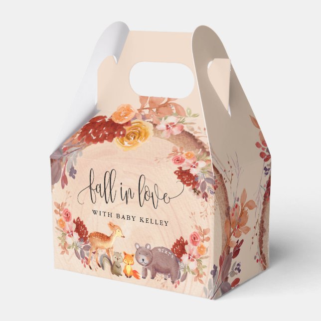 Ballotins Chute en Amour Animaux des bois, Baby shower rusti (Verso)