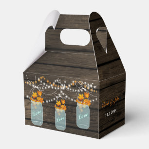 Ballotins chute feuilles mason jar boîte de préférence maria