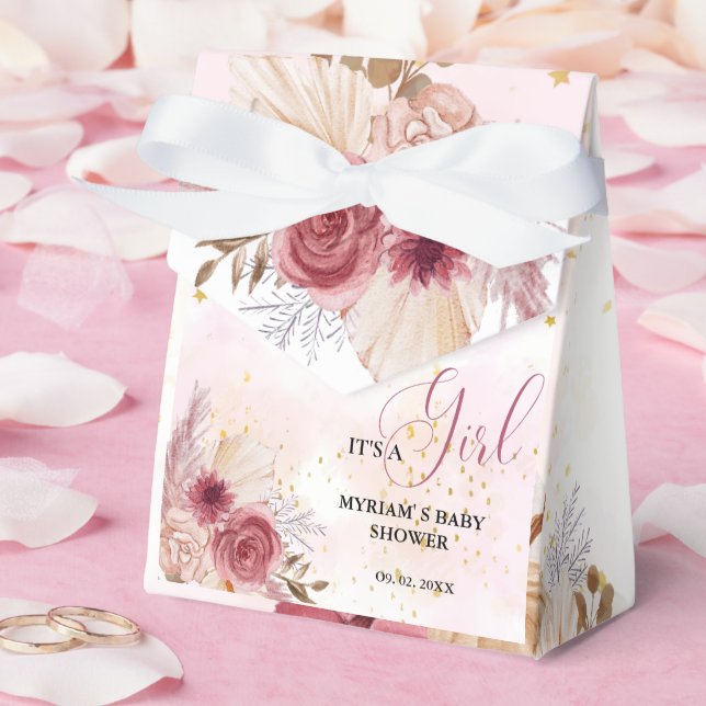 Ballotins Chute rose Citrouille Floral Fille Baby shower Fav (Mariage)