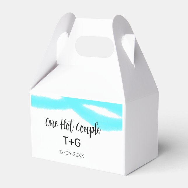 Ballotins Ciel aqua pastel un couple chaud ajouter nom date (Verso)
