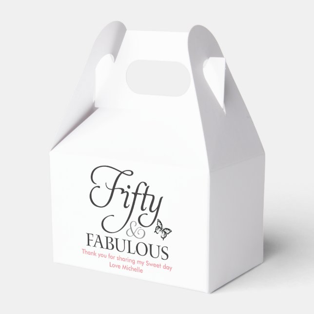 Ballotins Cinquante et fabuleuse Faveur boîte d'anniversaire (Verso)