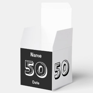Ballotins Cinquantième blanc personnalisé de noir de