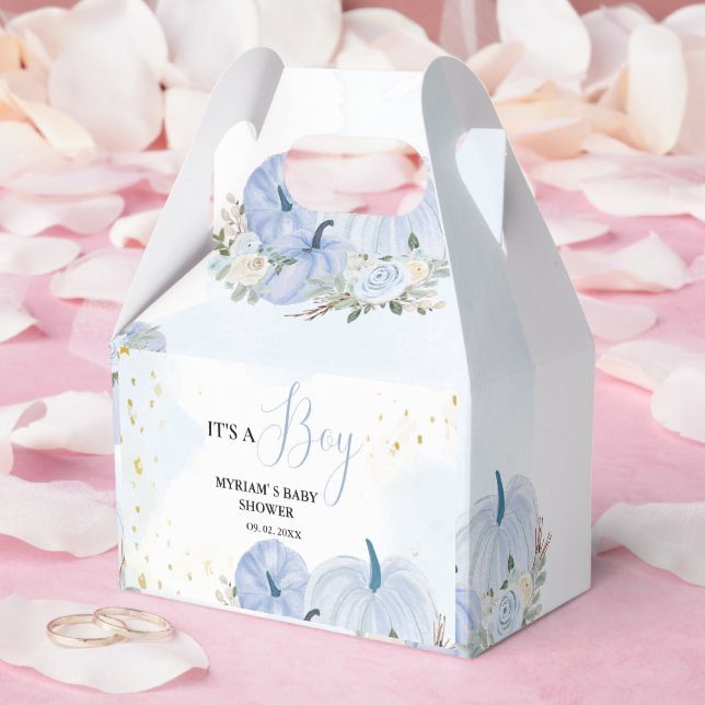 Ballotins Citrouille bleu automne Floral Boy Baby shower (Mariage)