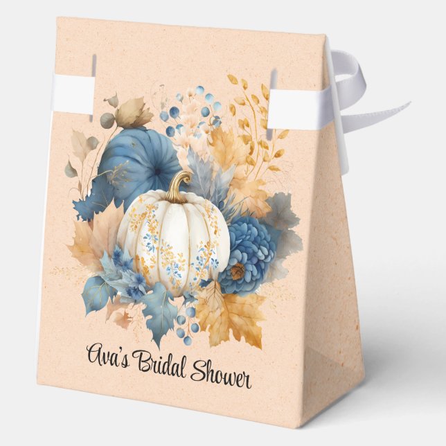 Ballotins Citrouille bleu et orange Peony Mariage (Verso)