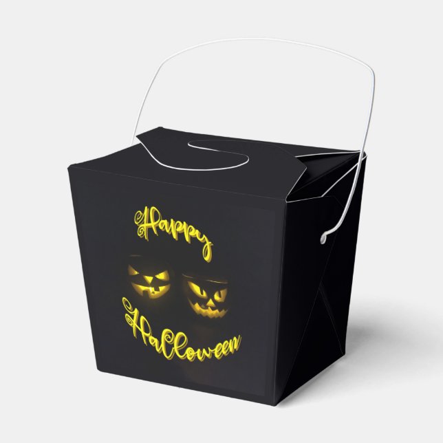Ballotins Citrouille d'impression jaune Eerie avec Happy Hal (Verso)