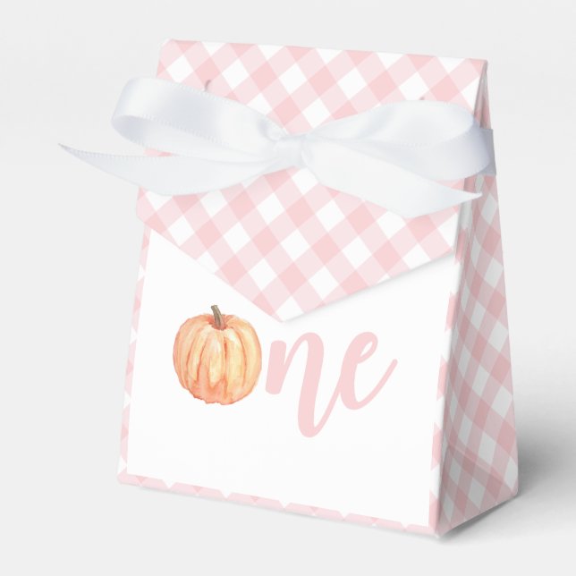 Ballotins Citrouille rose plaid ballotin de premier annivers (Verso)