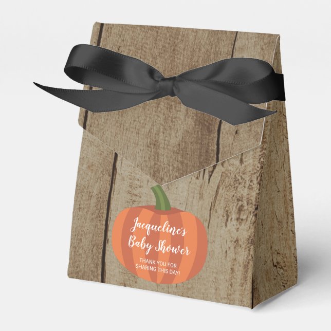Ballotins Citrouille Rustique Motif bois Baby shower d'autom (Verso)