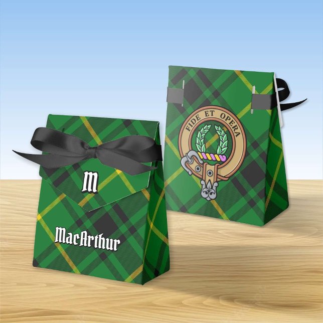 Ballotins Clan MacArthur Crest sur Tartan (Créateur téléchargé)